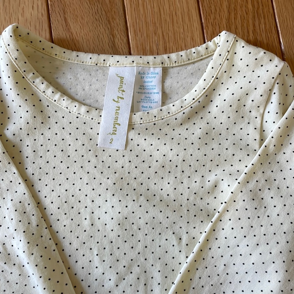 Matilda Jane paint by numbers girl size 2T yellow polka dot shirt
